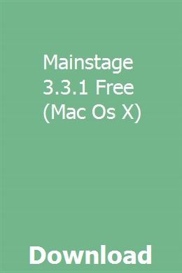 Mainstage Download Mac Os X